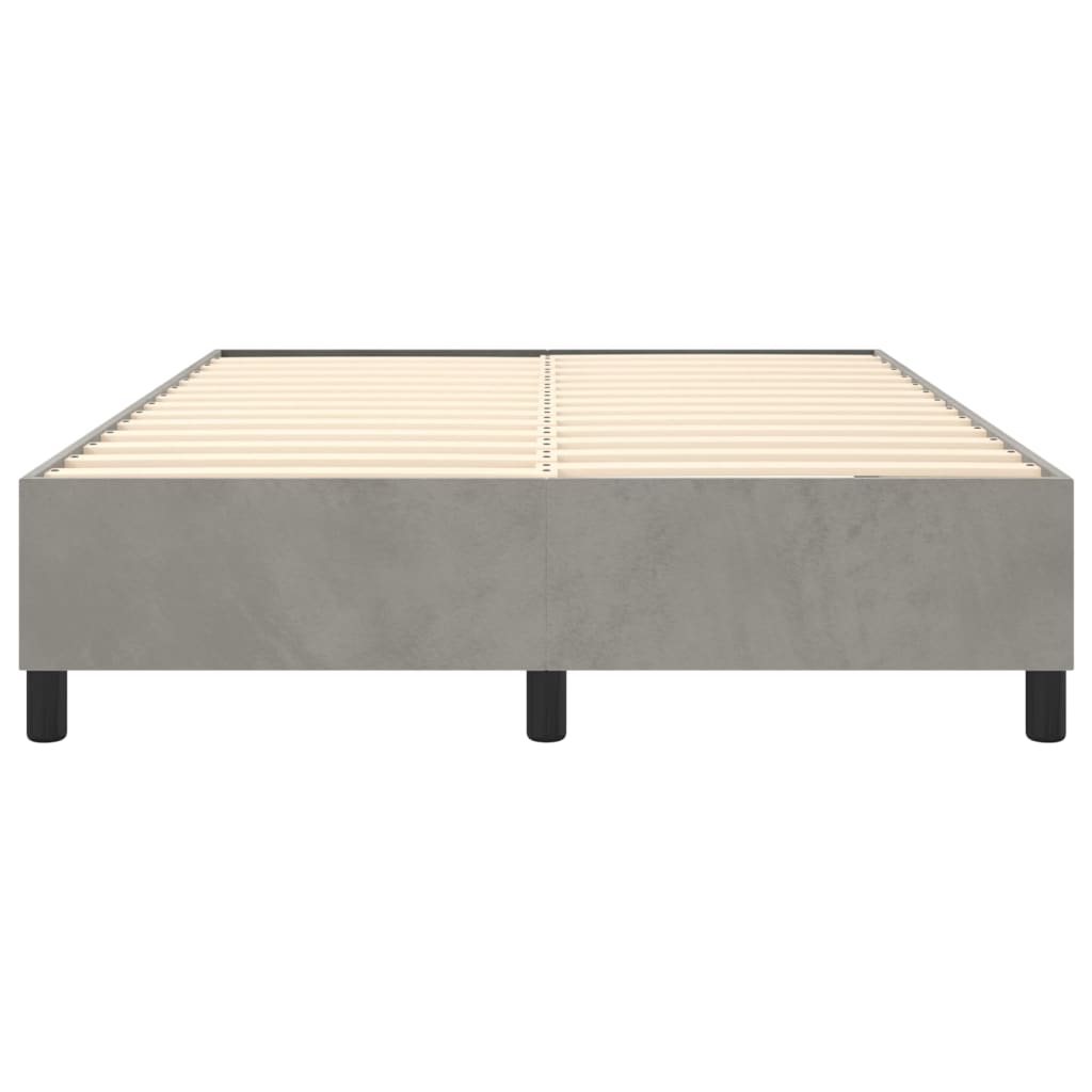 Boxspring-sengeramme lysegrå 135x190 cm Double fløyel