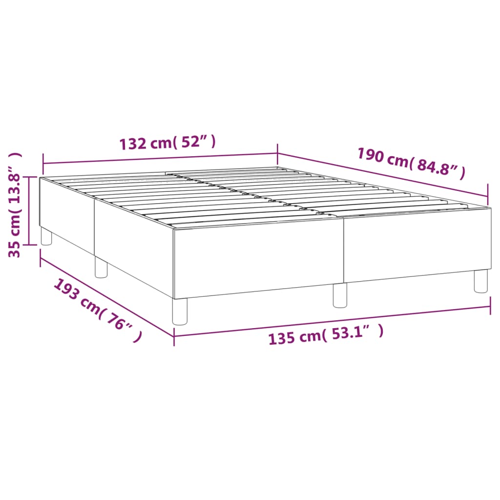 Boxspring-sengeramme lysegrå 135x190 cm Double fløyel