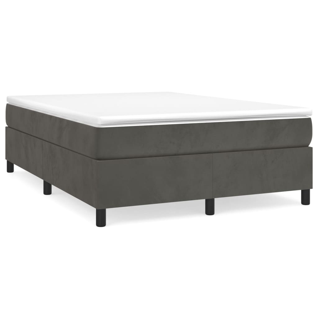 Boxspring-sengeramme mørkegrå 135x190 cm Double fløyel
