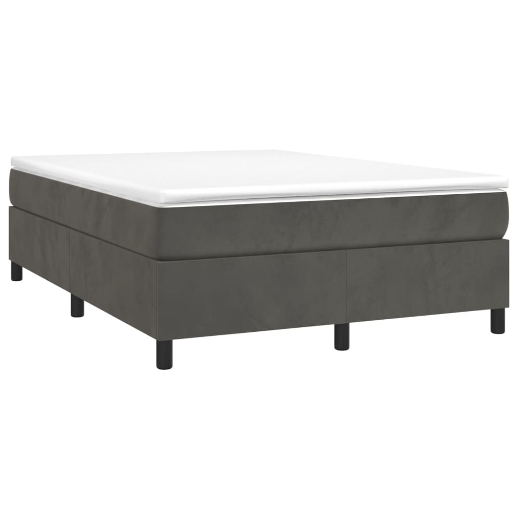 Boxspring-sengeramme mørkegrå 135x190 cm Double fløyel