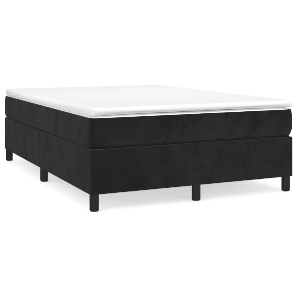 Boxspring-sengeramme svart 135x190 cm Double fløyel
