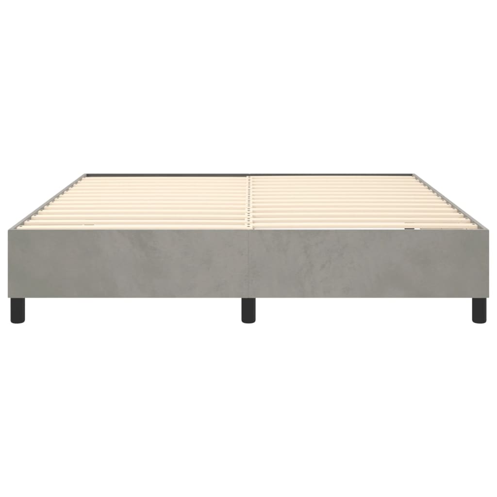 Boxspring-sengeramme lysegrå 180x200 cm Super King fløyel