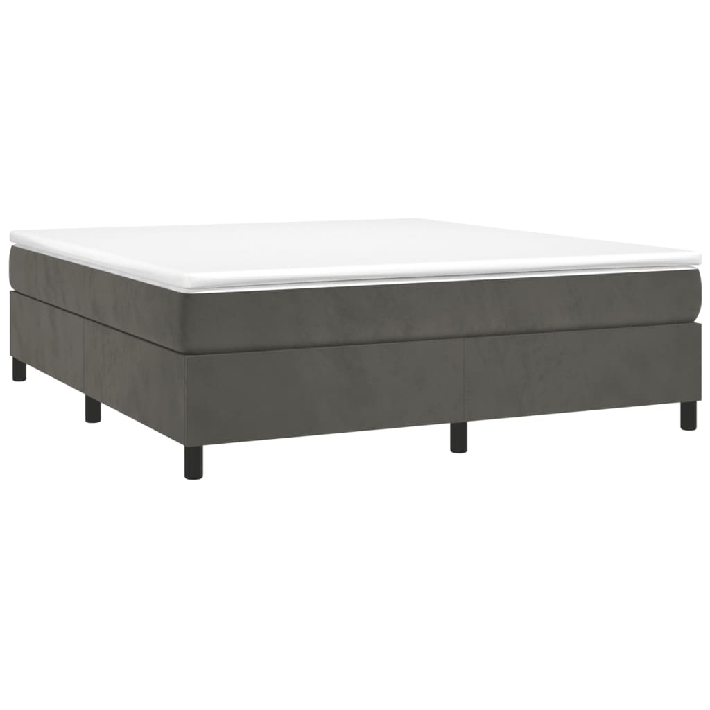 Boxspring-sengeramme mørkegrå 180x200 cm Super King fløyel