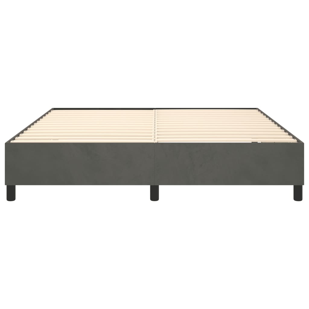 Boxspring-sengeramme mørkegrå 180x200 cm Super King fløyel
