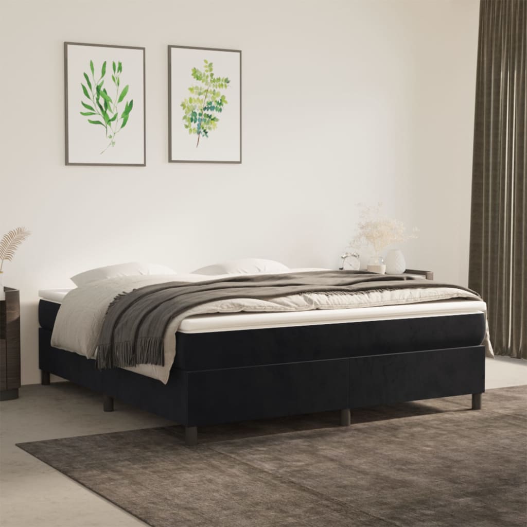 Boxspring-sengeramme svart 180x200 cm Super King fløyel