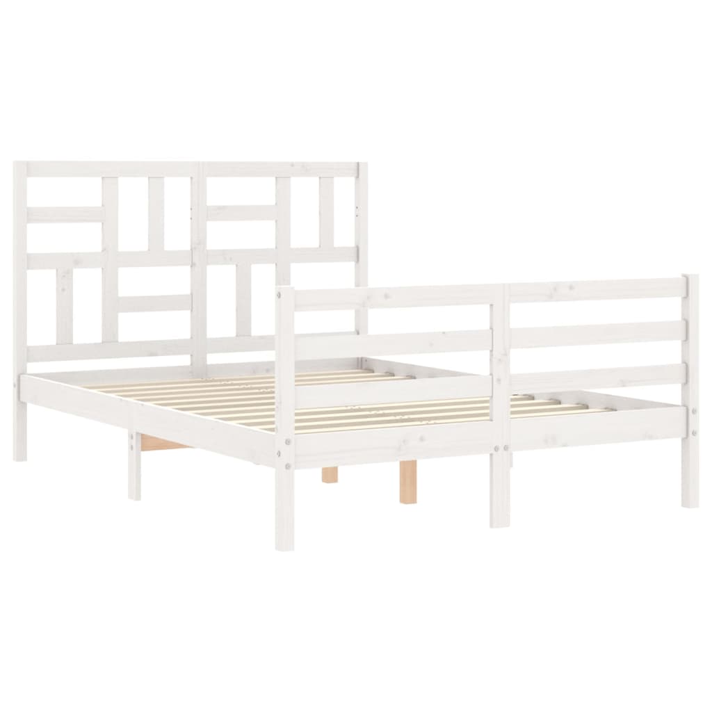 Sengeramme med hodegavl hvit 140x200 cm heltre