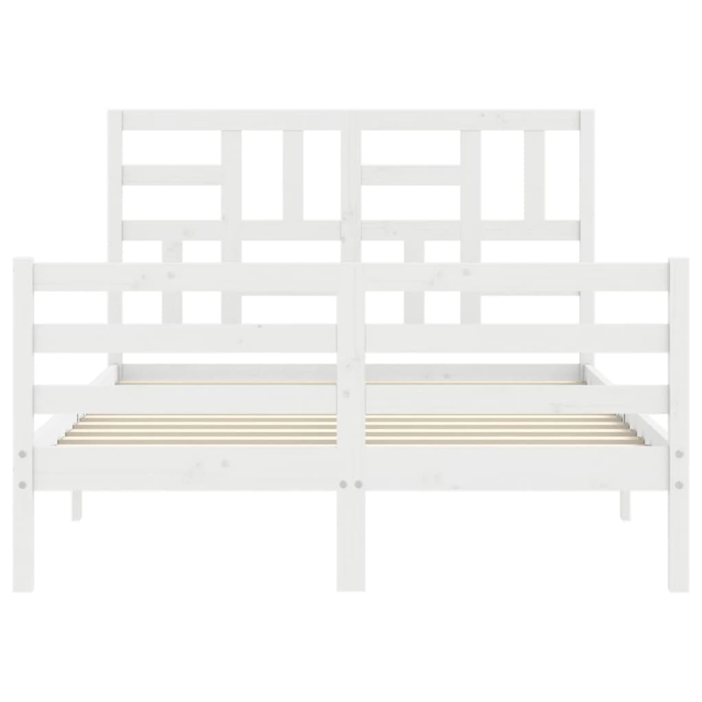 Sengeramme med hodegavl hvit 140x200 cm heltre