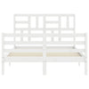 Sengeramme med hodegavl hvit 140x200 cm heltre