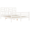 Sengeramme med hodegavl hvit 160x200 cm heltre