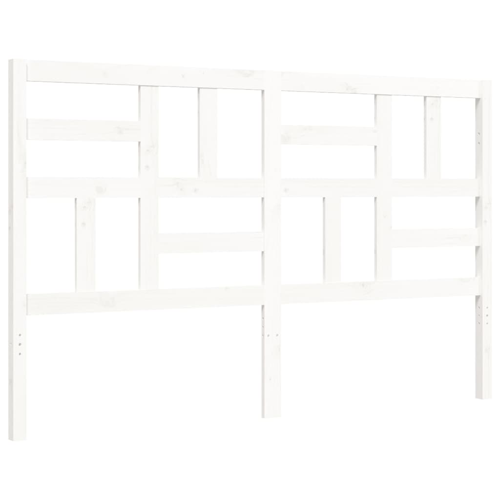 Sengeramme med hodegavl hvit 160x200 cm heltre
