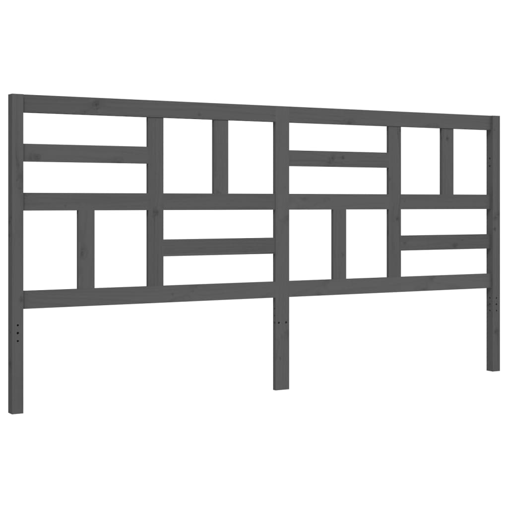 Sengeramme med hodegavl grå 200x200 cm heltre