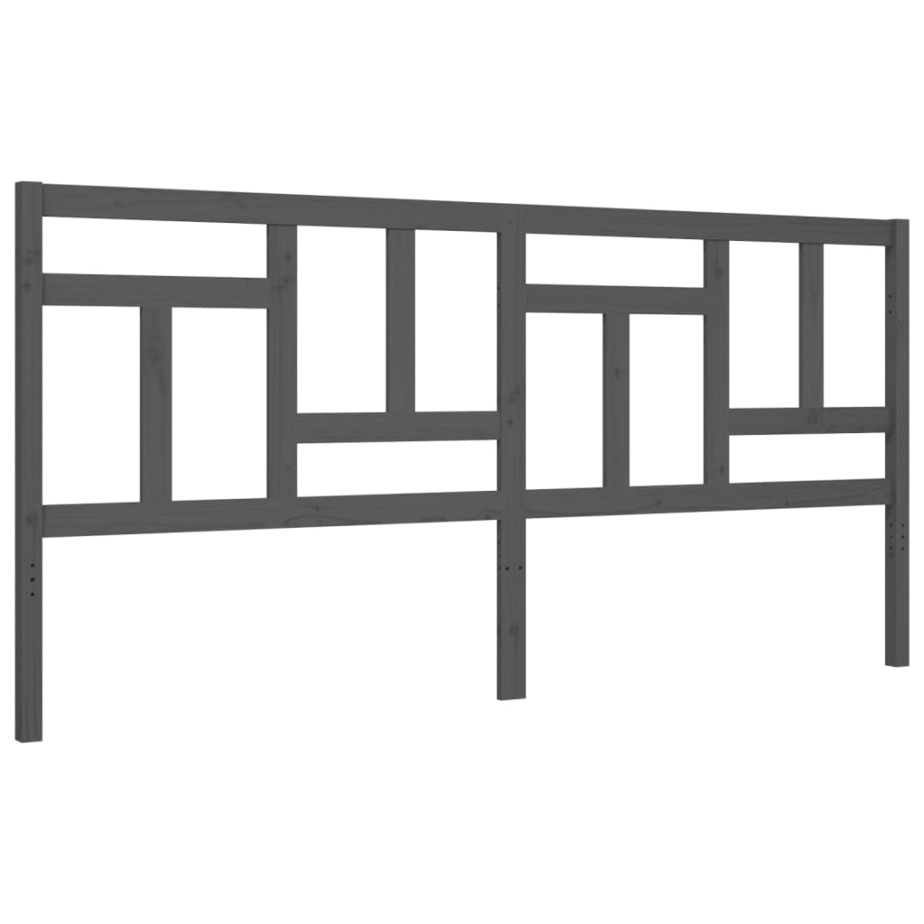 Sengeramme med hodegavl grå 200x200 cm heltre