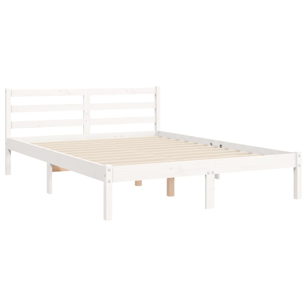 Sengeramme med hodegavl hvit double heltre