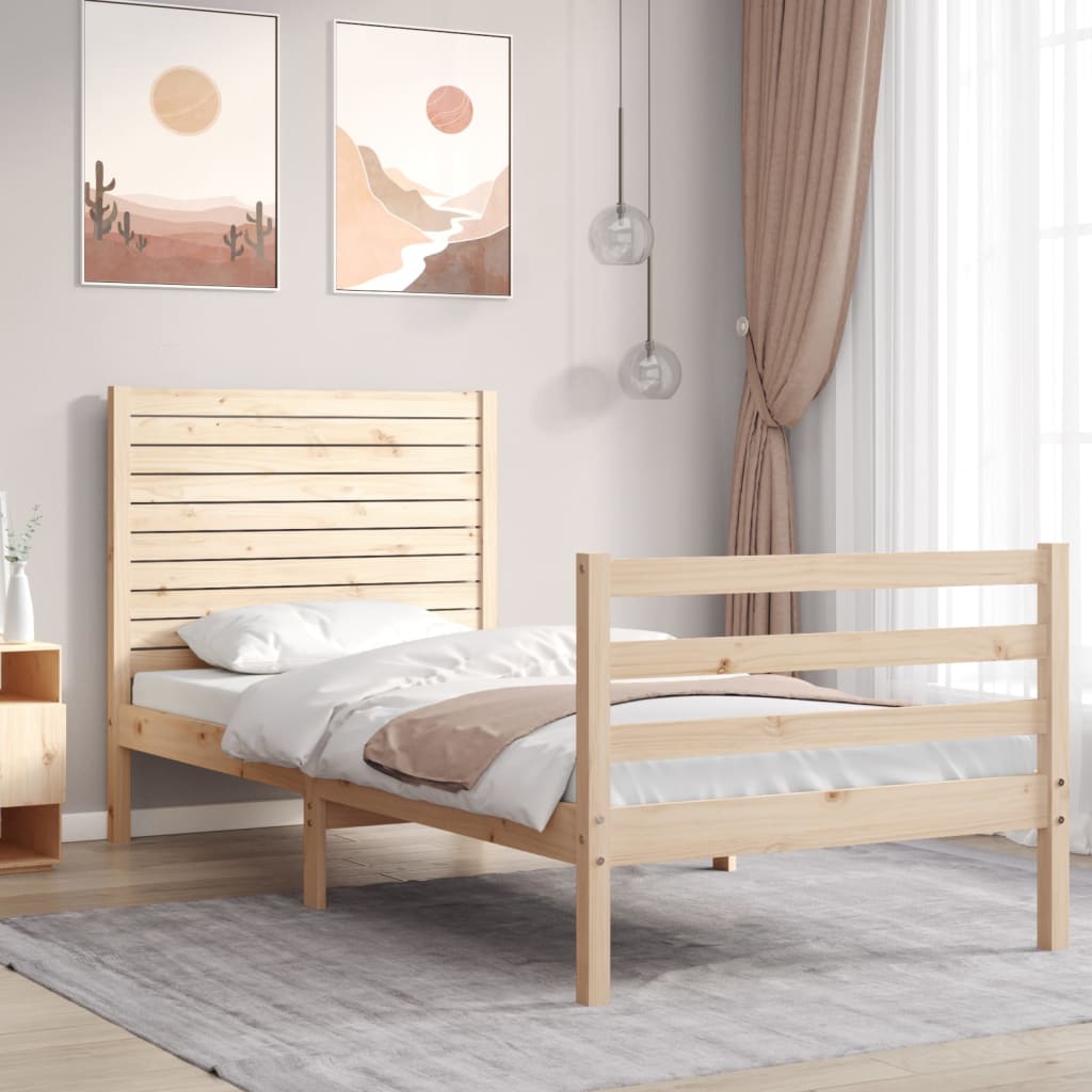 Sengeramme med hodegavl 100x200 cm heltre