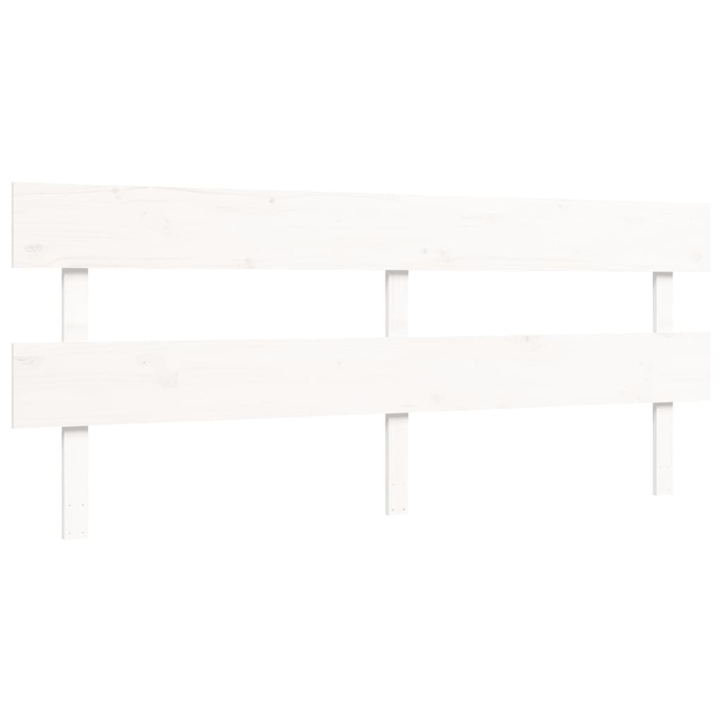 Sengeramme med hodegavl hvit 200x200 cm heltre
