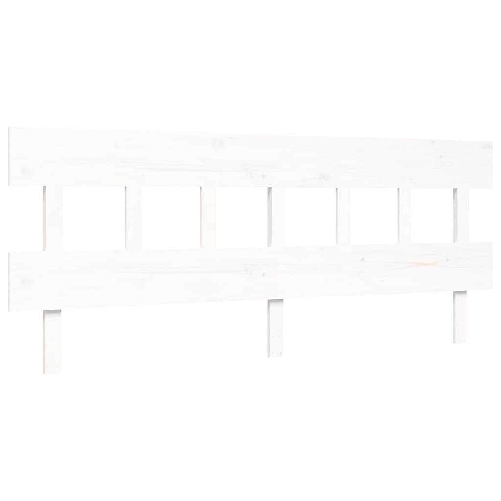 Sengeramme med hodegavl hvit 200x200 cm heltre