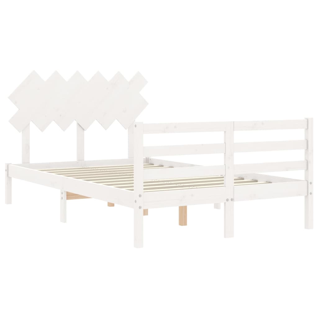 Sengeramme med hodegavl hvit double heltre