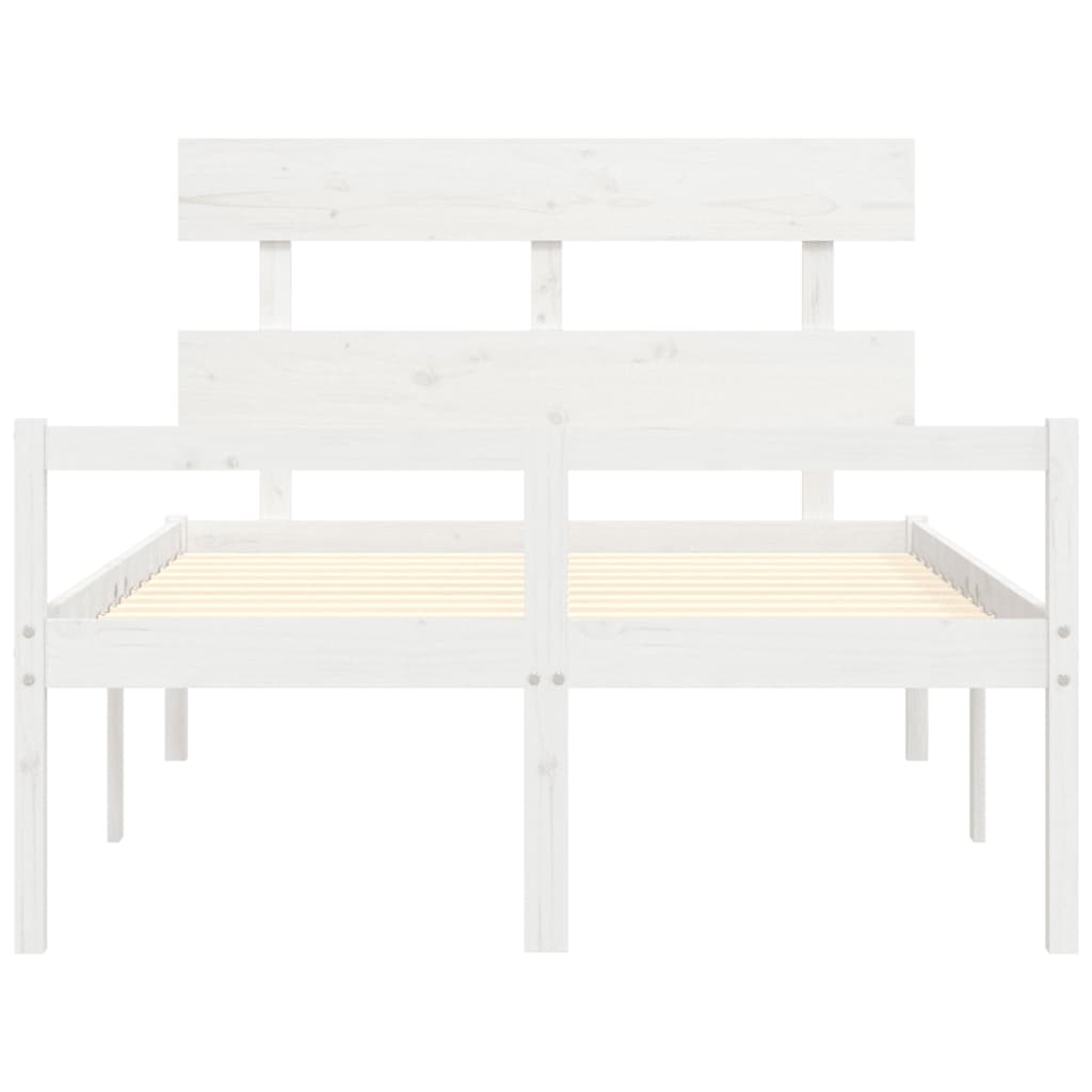 Seniorseng med hodegavl hvit 120x200 cm heltre