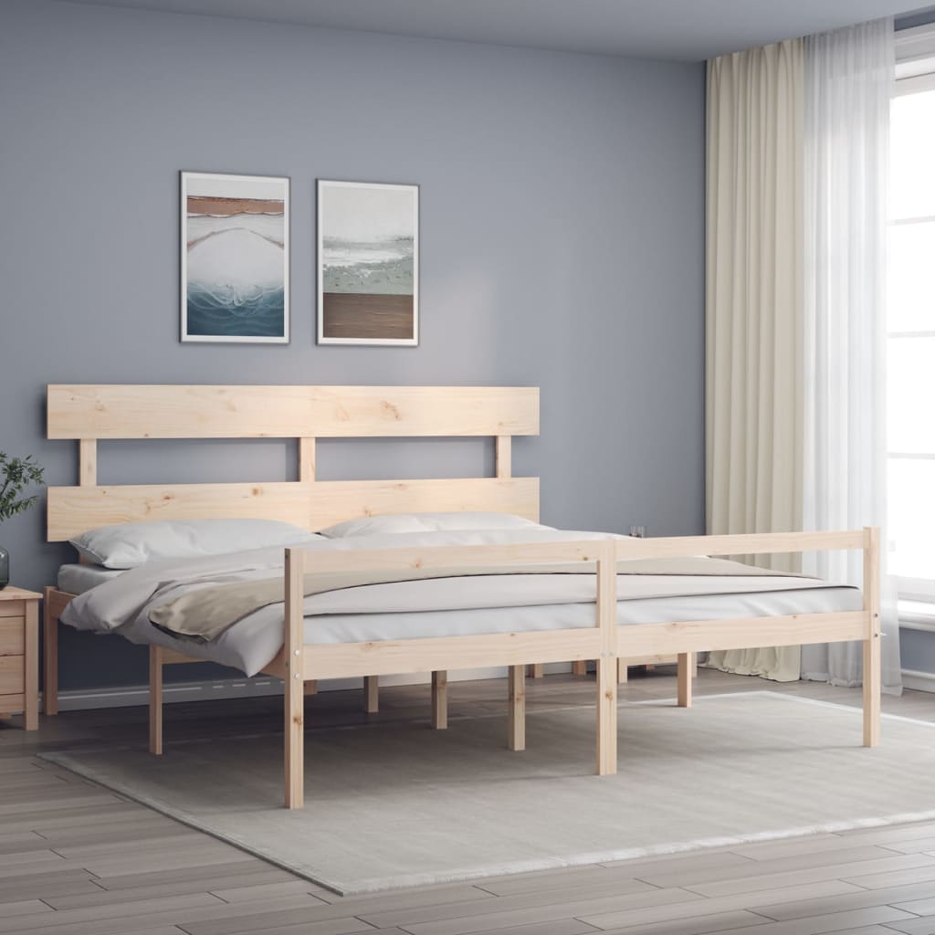 Seniorseng med hodegavl 200x200 cm heltre