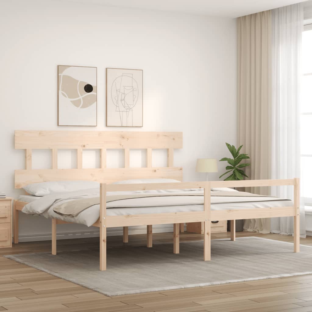 Seniorseng med hodegavl 200x200 cm heltre