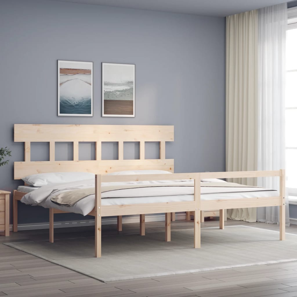 Seniorseng med hodegavl 200x200 cm heltre