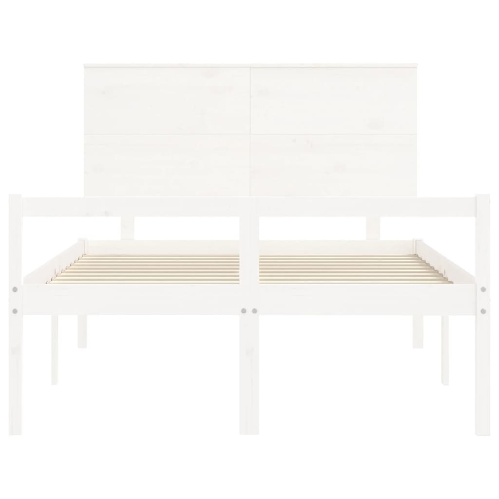 Seniorseng med hodegavl hvit 140x190 cm heltre