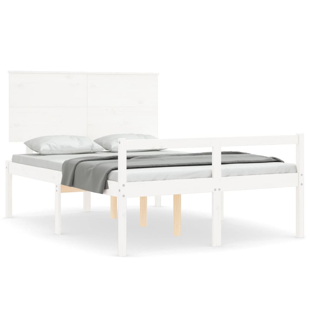 Seniorseng med hodegavl hvit 120x200 cm heltre