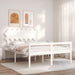 Seniorseng med hodegavl hvit 140x190 cm heltre