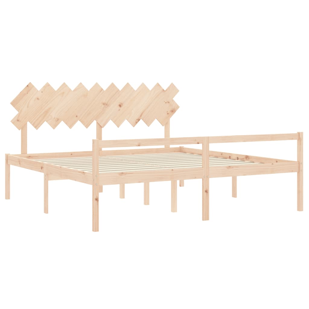 Seniorseng med hodegavl 200x200 cm heltre