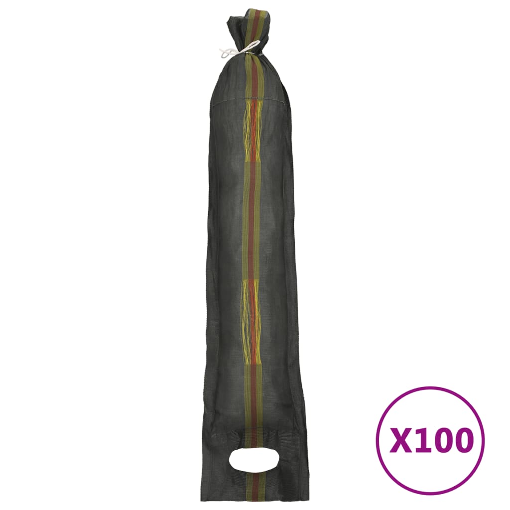 Sandsekker 100 stk mørkegrønn 103x25 cm HDPE