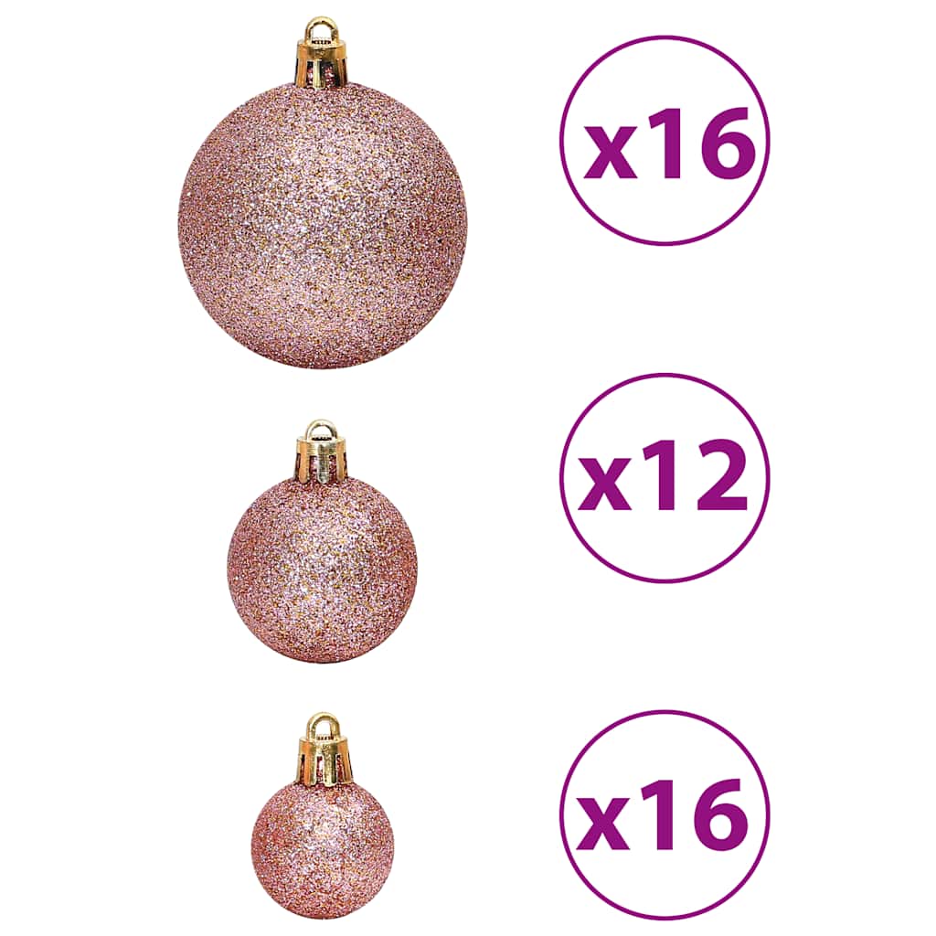 Julekuler 100 stk rosa og rose 3 / 4 / 6 cm