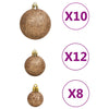 Julekulesett 111 deler rosegull polystyren