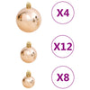 Julekulesett 111 deler rosegull polystyren