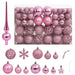 Julekulesett 111 deler rosa polystyren