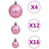 Julekulesett 111 deler rosa polystyren