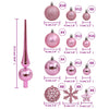 Julekulesett 111 deler rosa polystyren