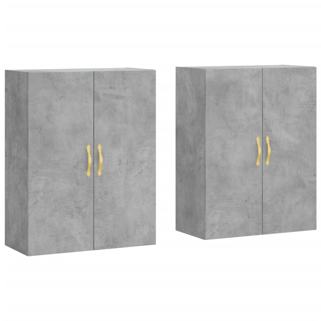 Veggskap 2 stk betonggrå 69,5x34x90 cm