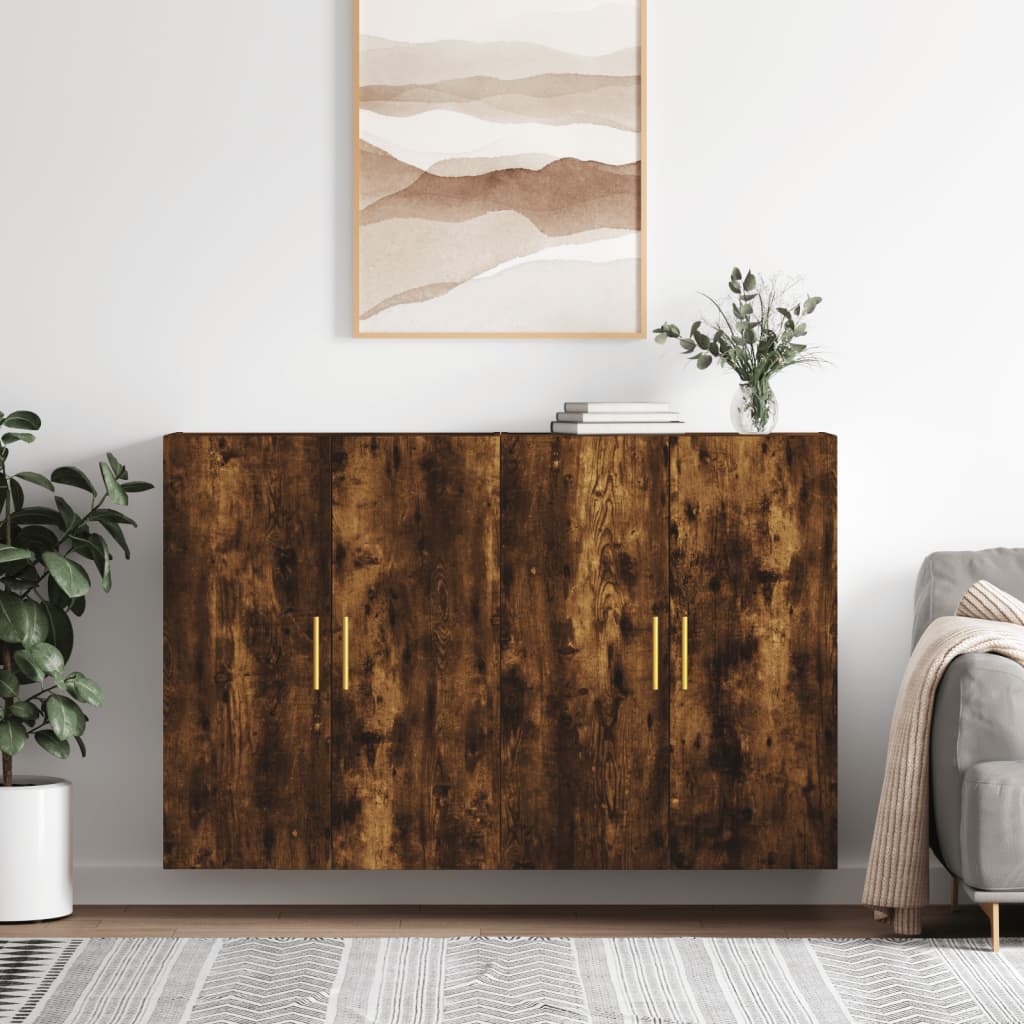 Veggskap 2 stk røkt eik 69,5x34x90 cm