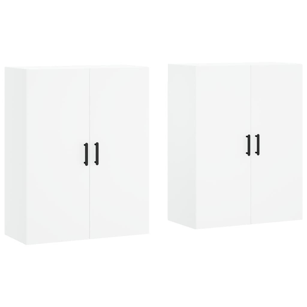 Veggskap 2 stk hvit 69,5x34x90 cm