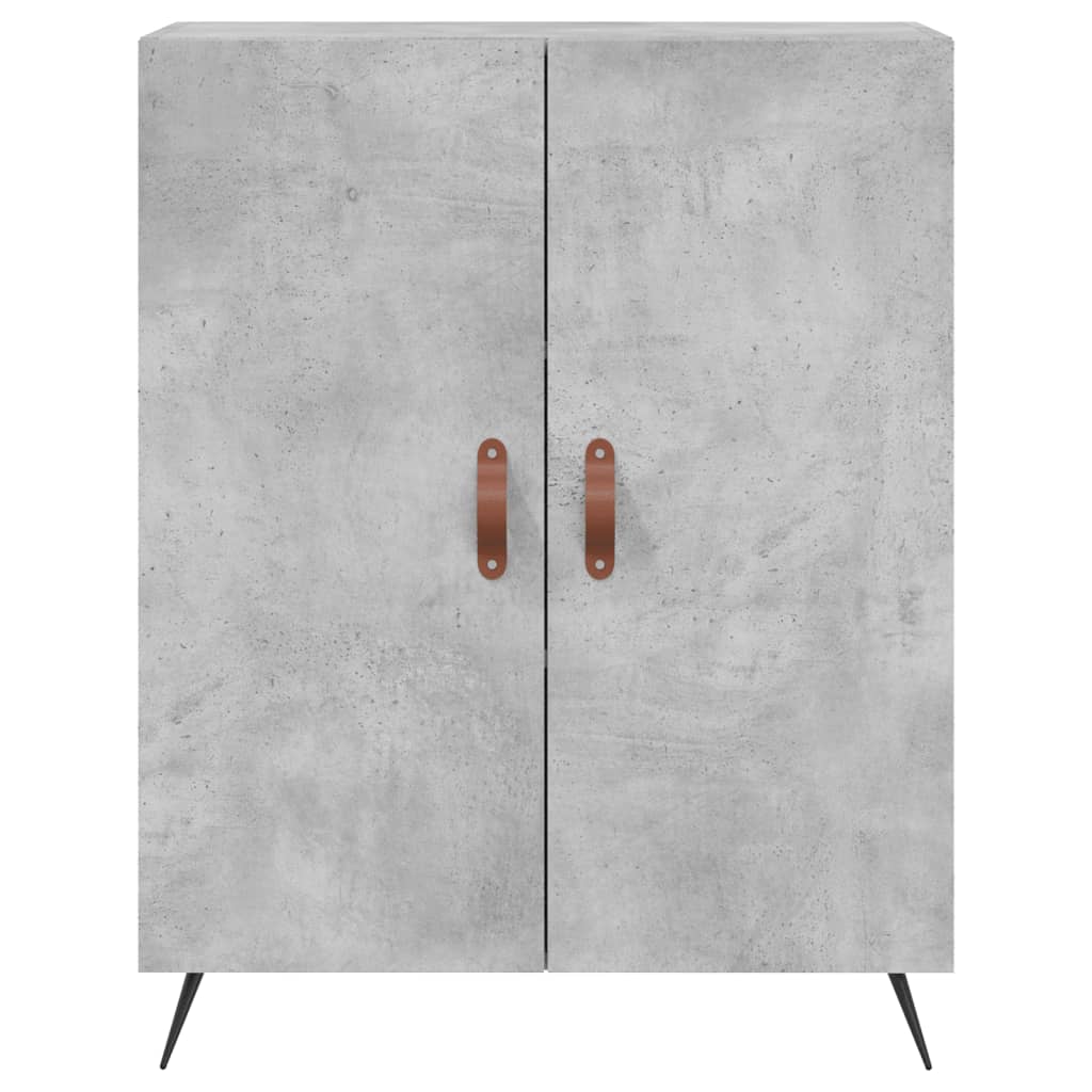 Highboard betonggrå 69,5x34x180 cm konstruert tre