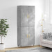Highboard betonggrå 69,5x34x180 cm konstruert tre