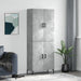 Highboard betonggrå 69,5x34x180 cm konstruert tre