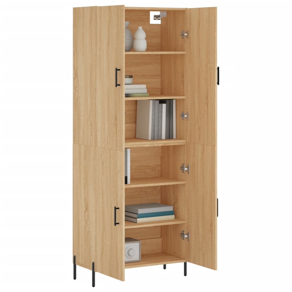 Highboard sonoma eik 69,5x34x180 cm konstruert tre
