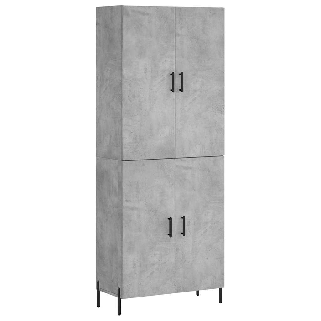 Highboard betonggrå 69,5x34x180 cm konstruert tre vidaXL