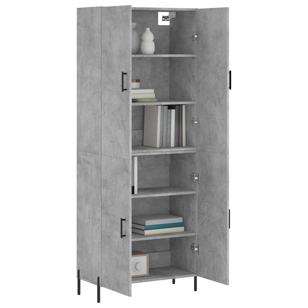 Highboard betonggrå 69,5x34x180 cm konstruert tre vidaXL