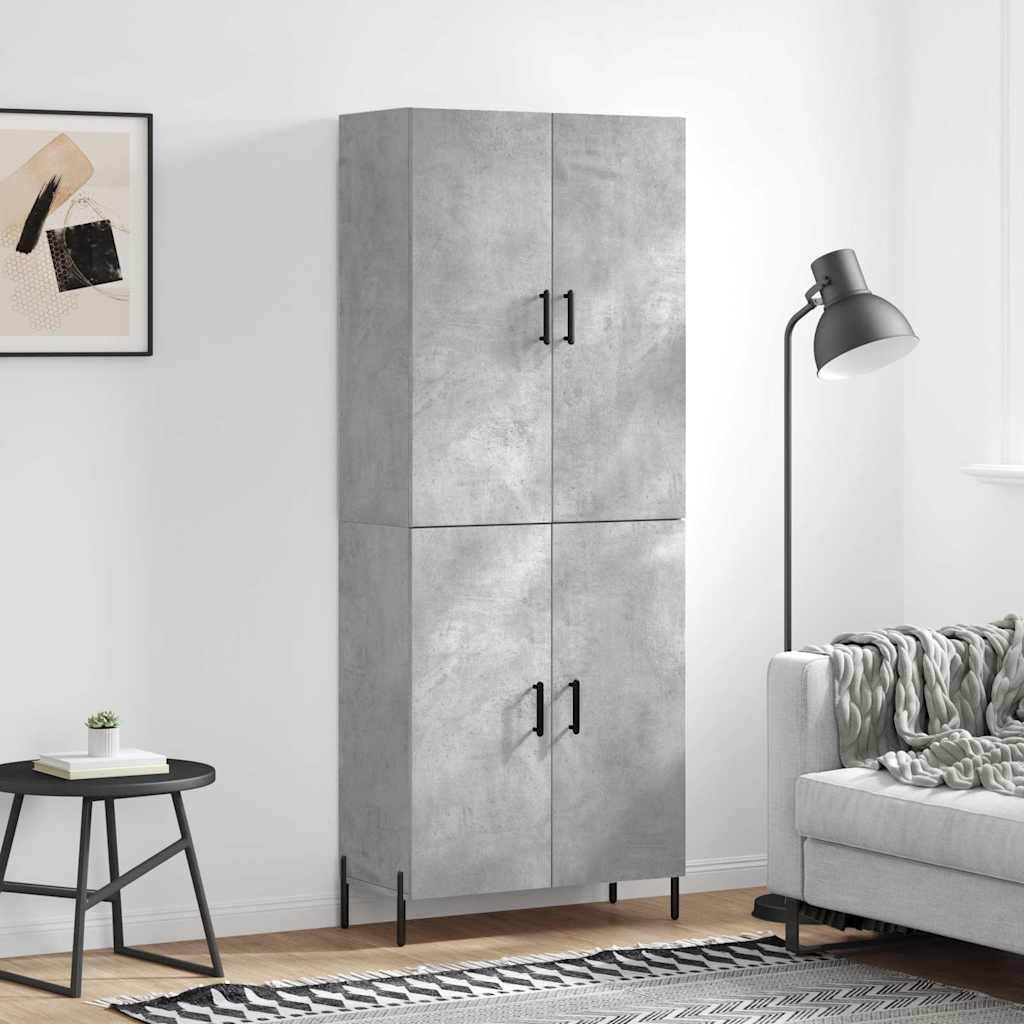 Highboard betonggrå 69,5x34x180 cm konstruert tre vidaXL