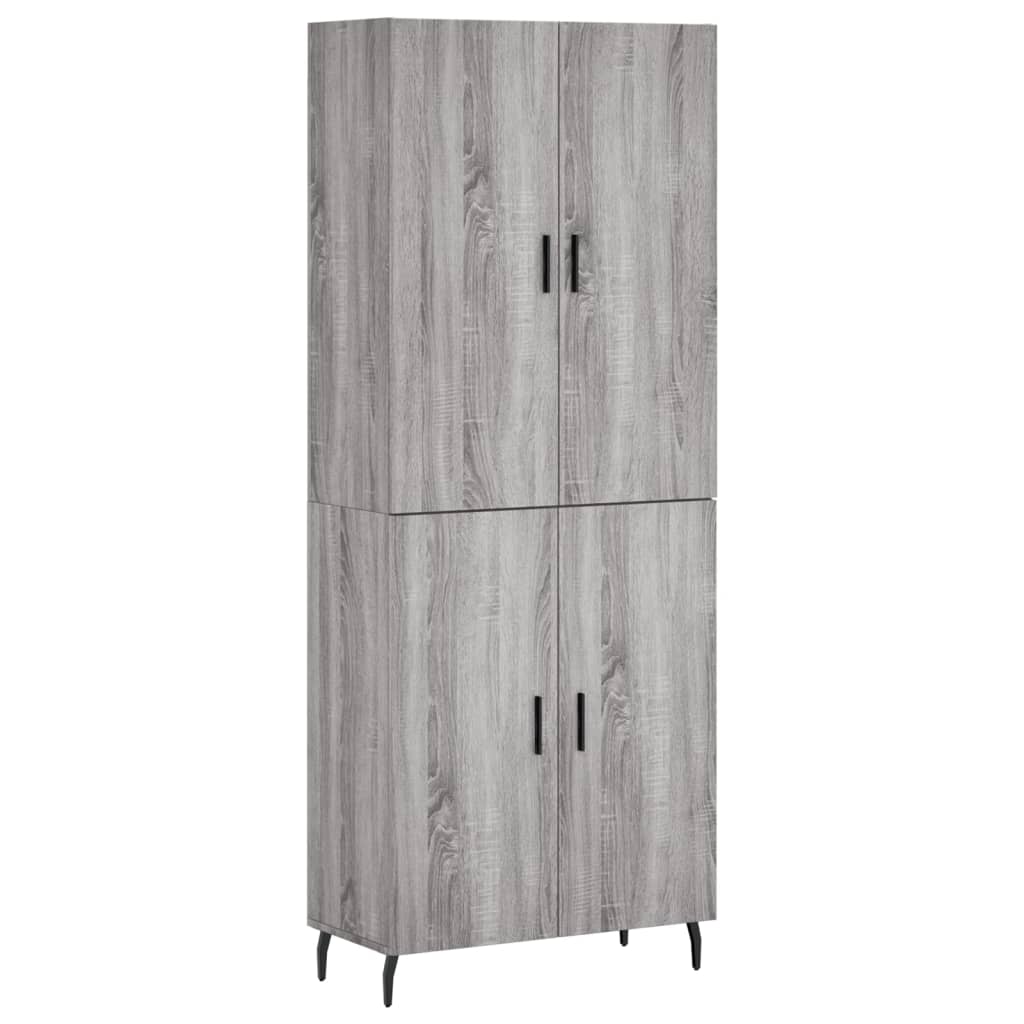 Highboard grå sonoma 69,5x34x180 cm konstruert tre vidaXL