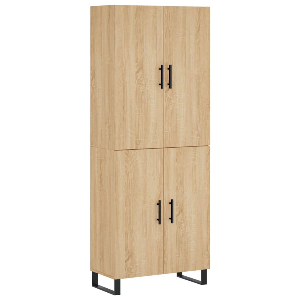 Highboard sonoma eik 69,5x34x180 cm konstruert tre