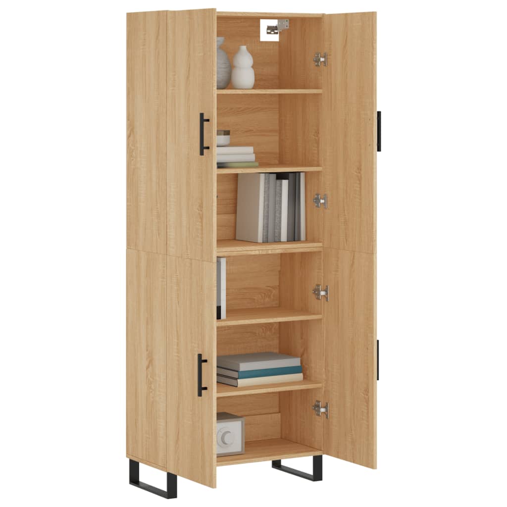 Highboard sonoma eik 69,5x34x180 cm konstruert tre