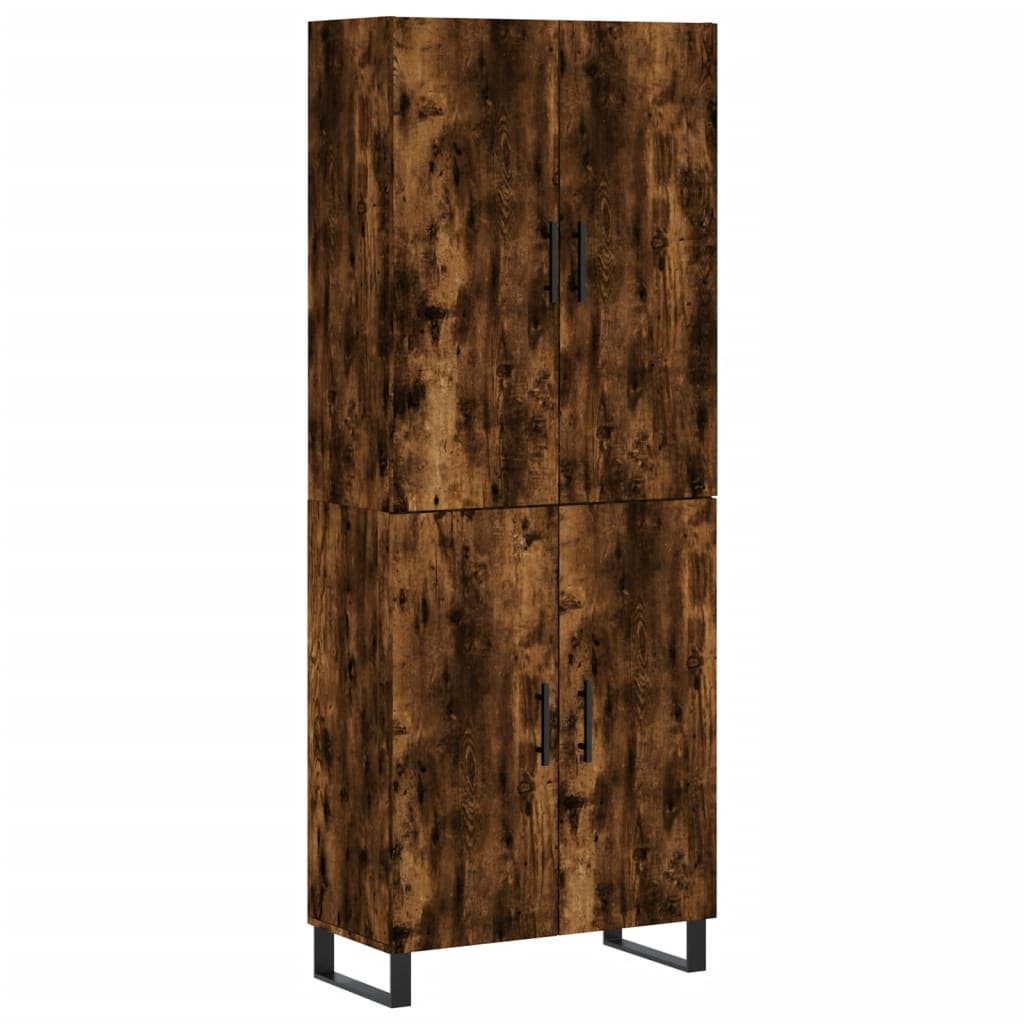 Highboard røkt eik 69,5x34x180 cm konstruert tre